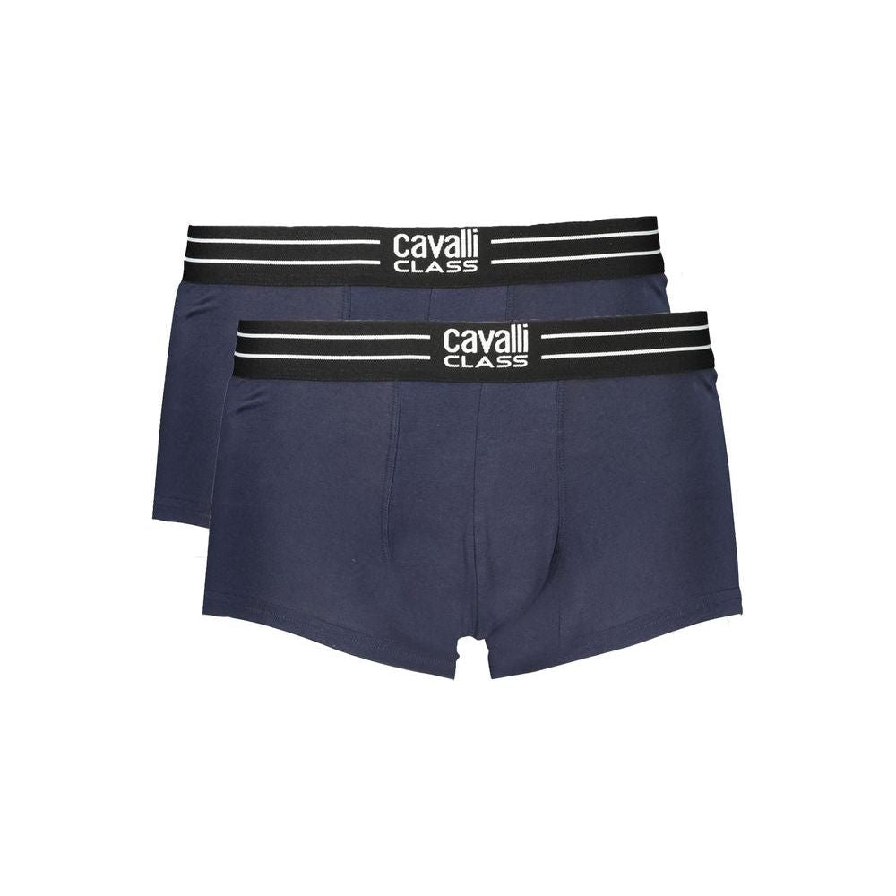 Cavalli Class Blue Cotton Underwear Cavalli Class