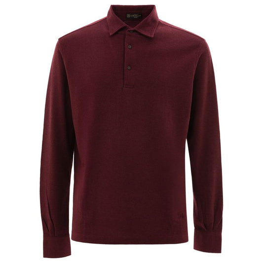 Corneliani Bordeaux Cotton Polo Shirt Corneliani