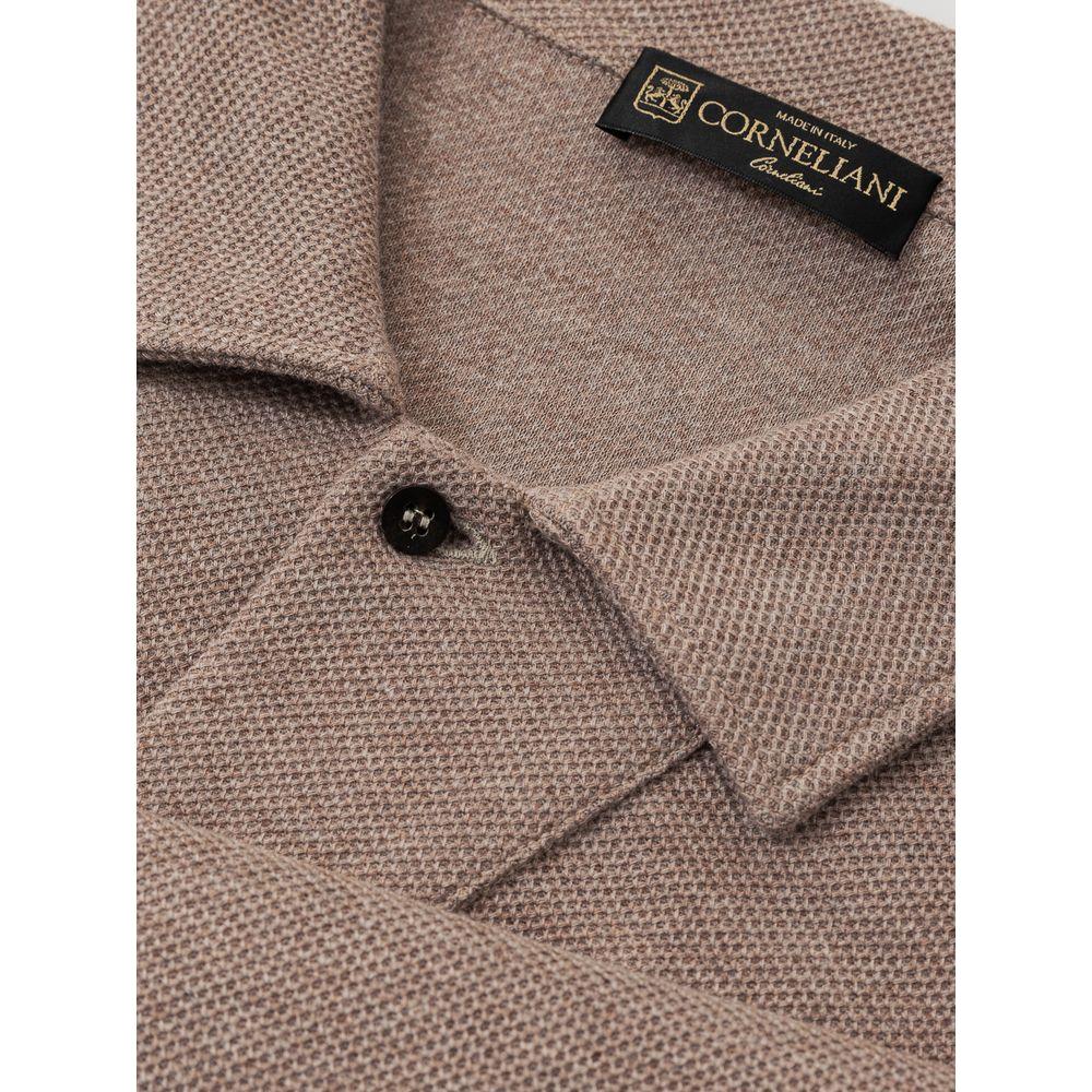 Corneliani Gray Cotton Polo Shirt Corneliani