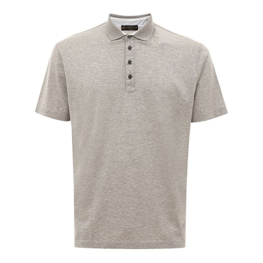 Corneliani Gray Cotton Polo Shirt Corneliani