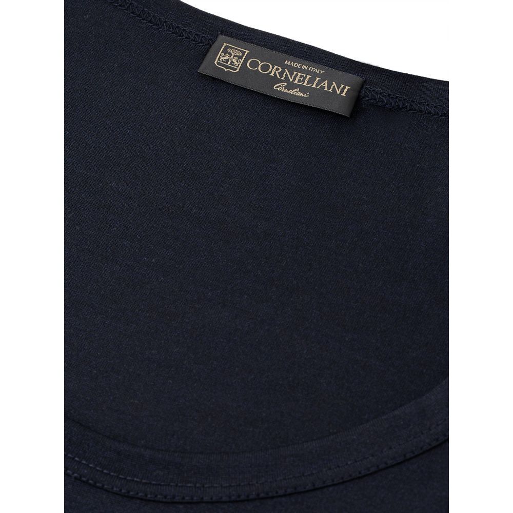 Corneliani Blue Silk T-Shirt Corneliani