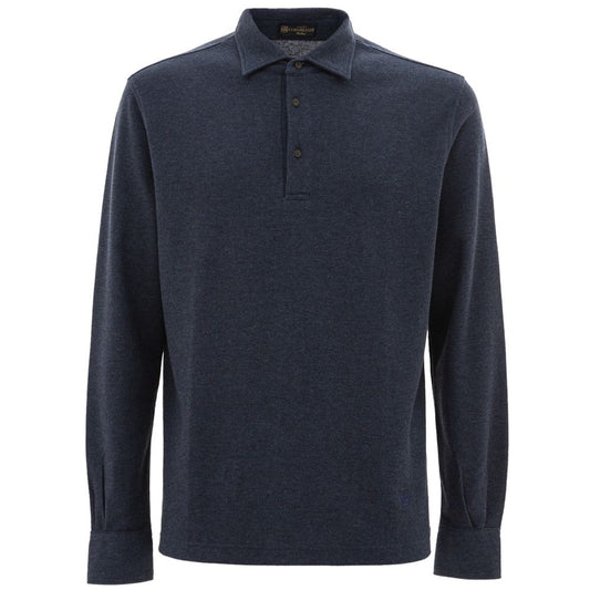 Corneliani Blue Cotton Polo Shirt Corneliani