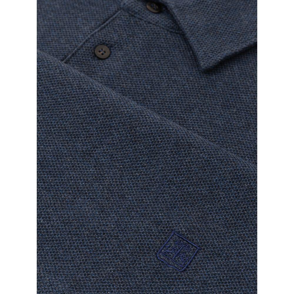 Corneliani Blue Cotton Polo Shirt Corneliani