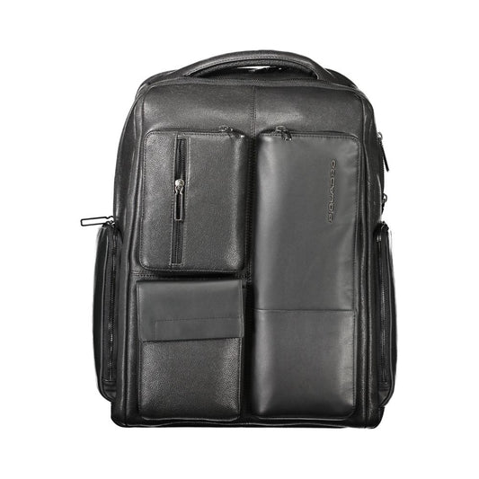 Piquadro Black Leather Backpack Piquadro