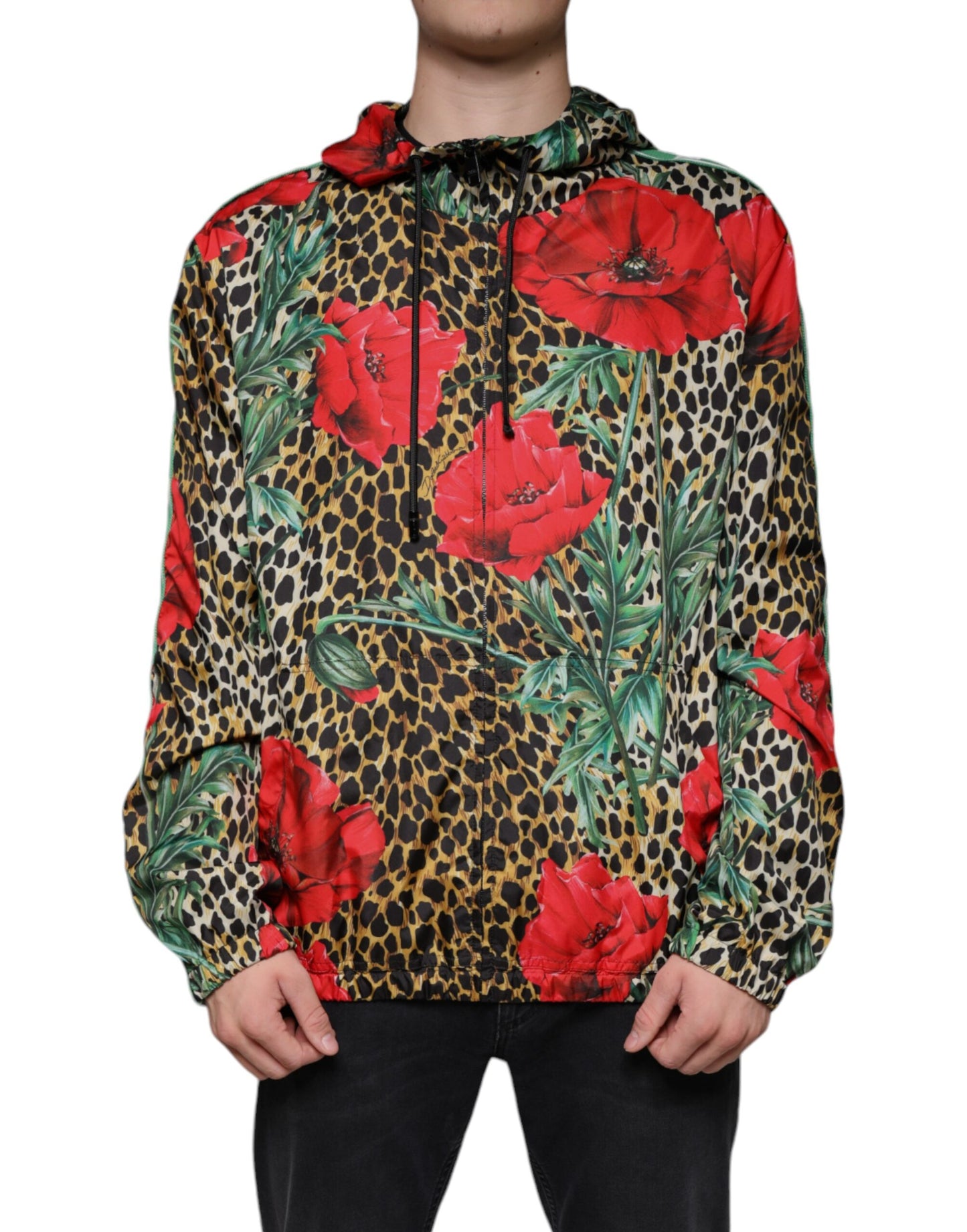 Dolce & Gabbana Multicolor Leopard Floral Hooded Jacket Dolce & Gabbana