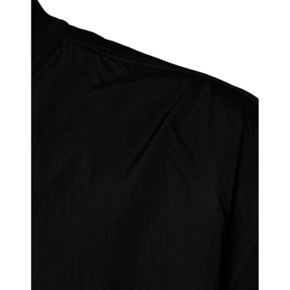 MSGM Black Cotton Full Zip Bomber Long Sleeves Jacket