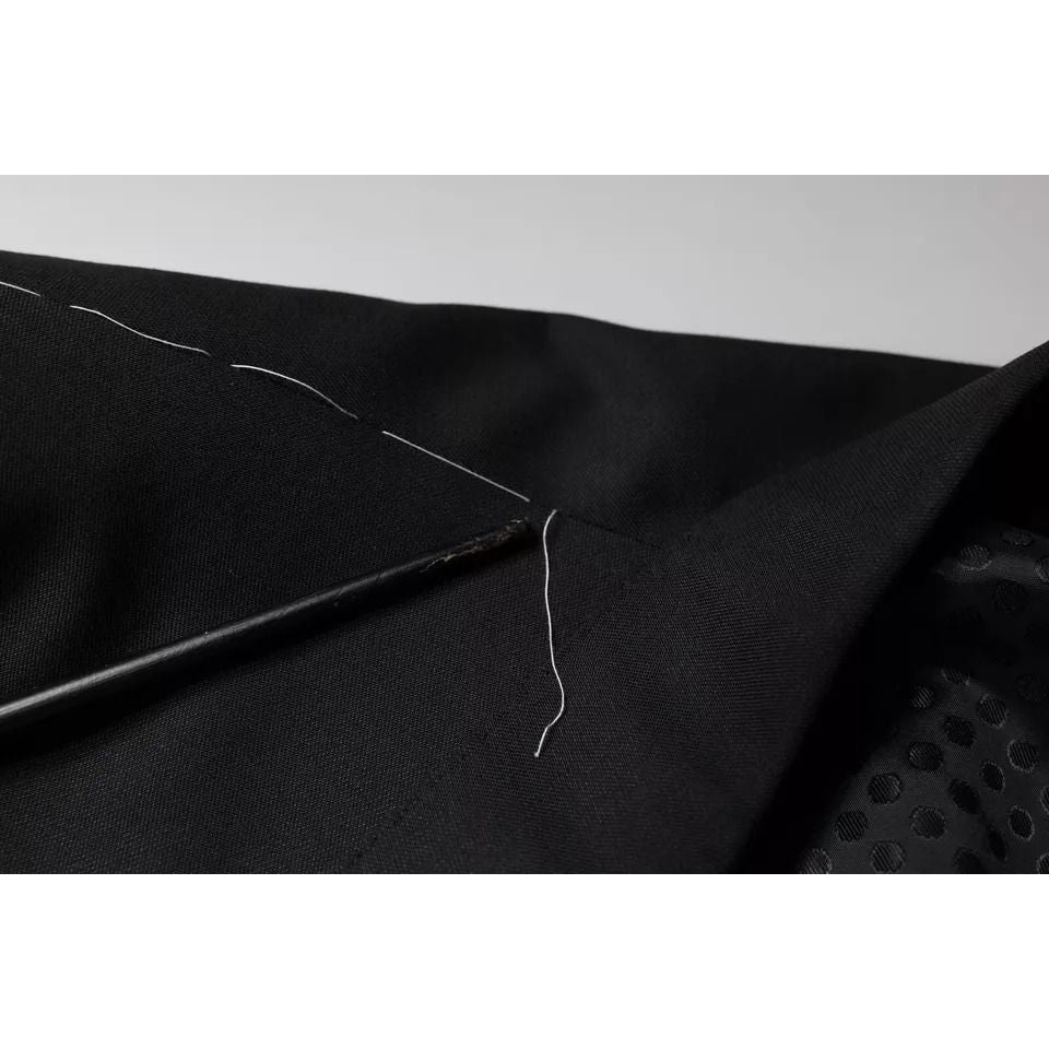 Dolce & Gabbana Black Wool Single Breasted Men Coat Blazer