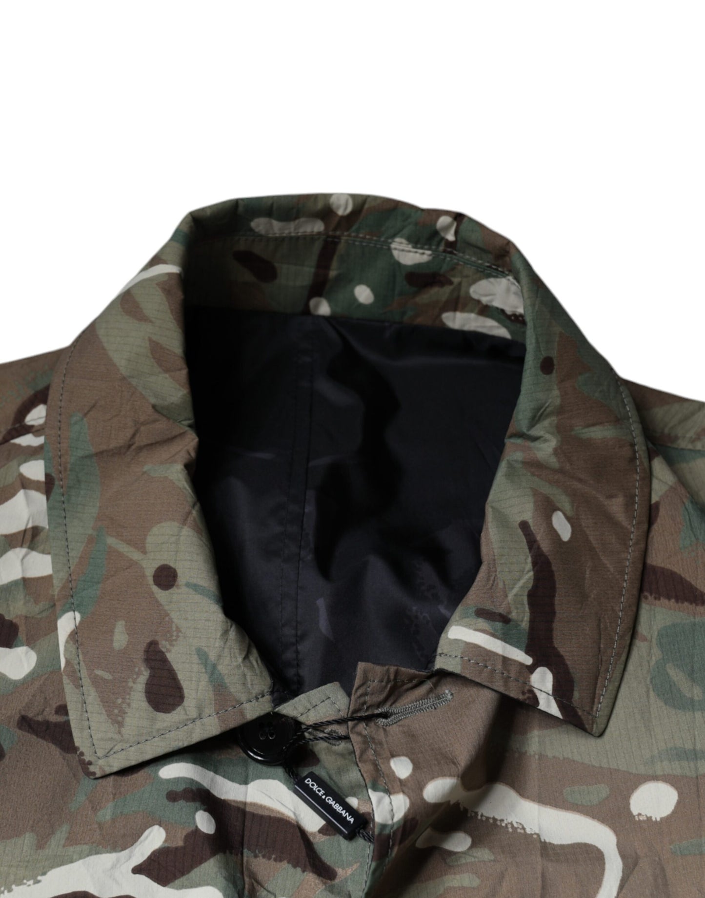 Dolce & Gabbana Multicolor Camouflage Collared Coat Jacket Dolce & Gabbana