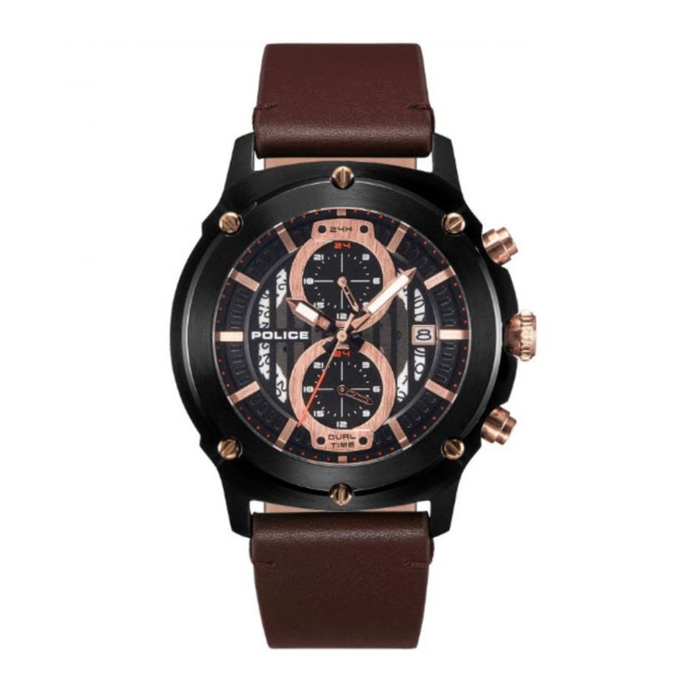 Police Brown Leather Watch Police