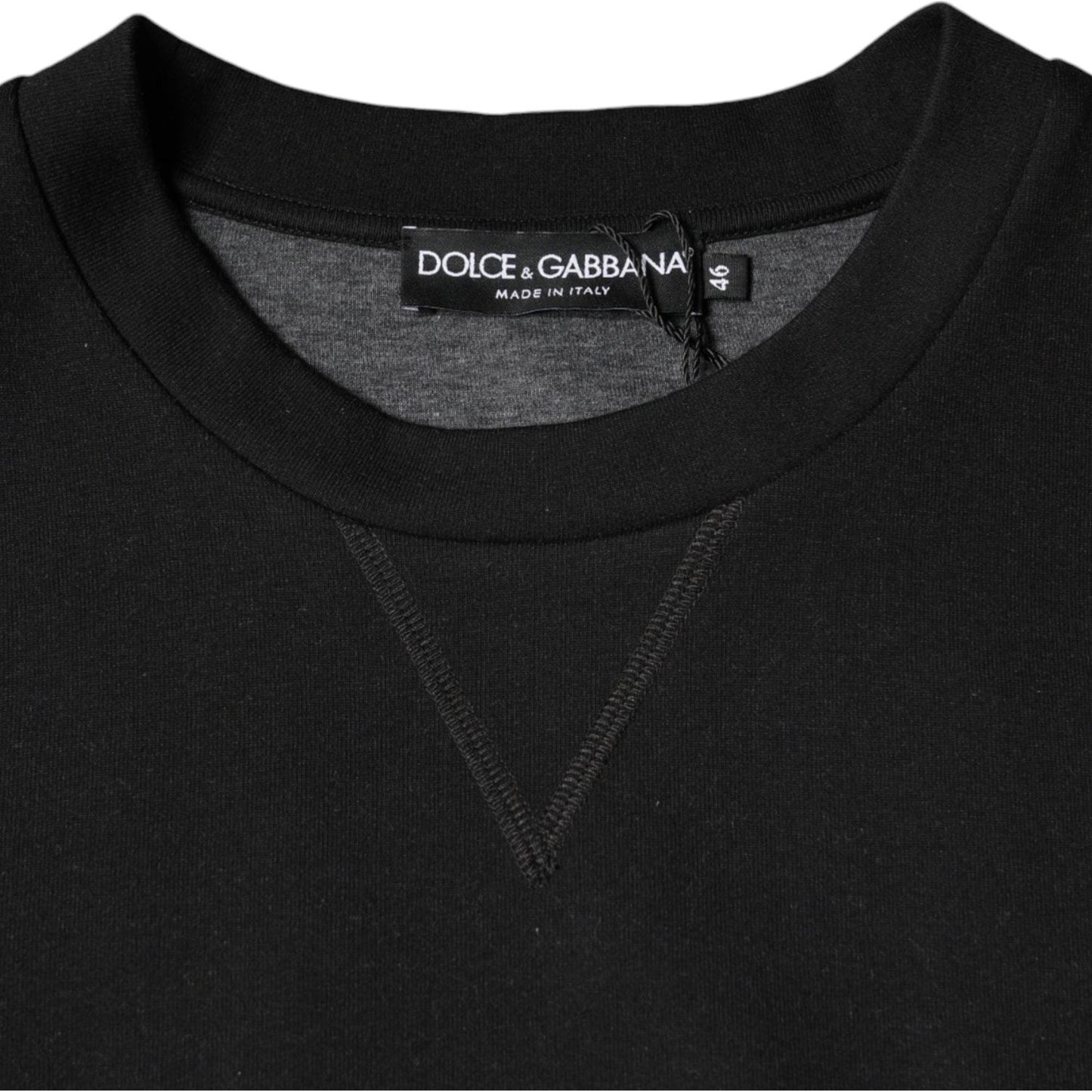 Dolce & Gabbana Black Logo Print CrewNeck Sweatshirt Sweater Dolce & Gabbana