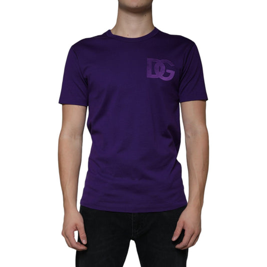 Dolce & Gabbana Purple DG Logo Cotton Crew Neck T-shirt Dolce & Gabbana