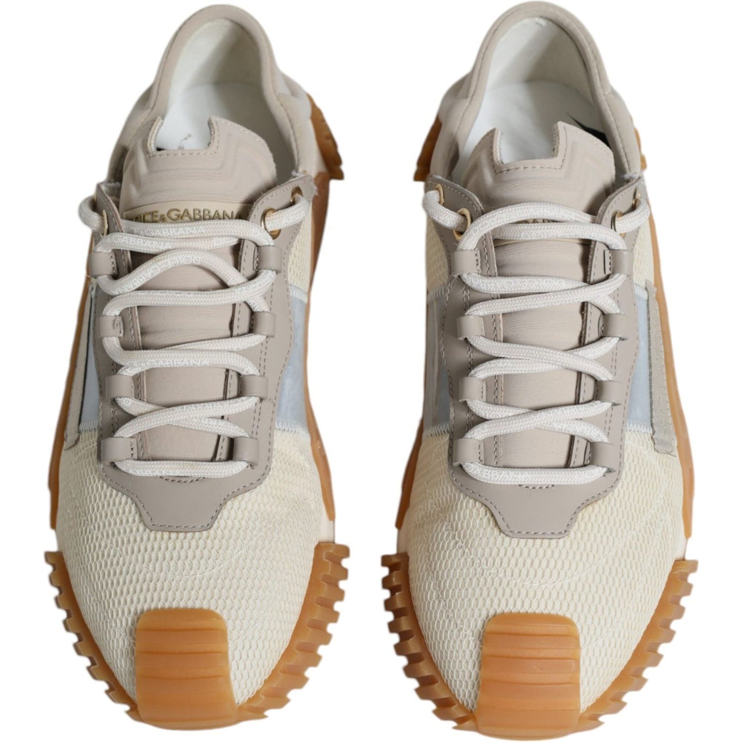 Dolce & Gabbana Beige Lace Up Low Top NS1 Sneakers Shoes Dolce & Gabbana