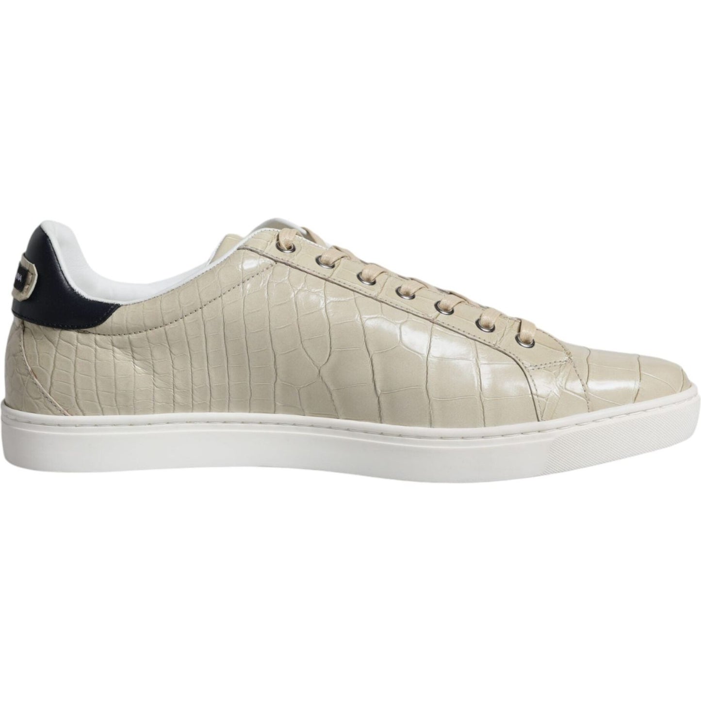 Dolce & Gabbana Beige London Leather Low Top Sneakers Shoes Dolce & Gabbana