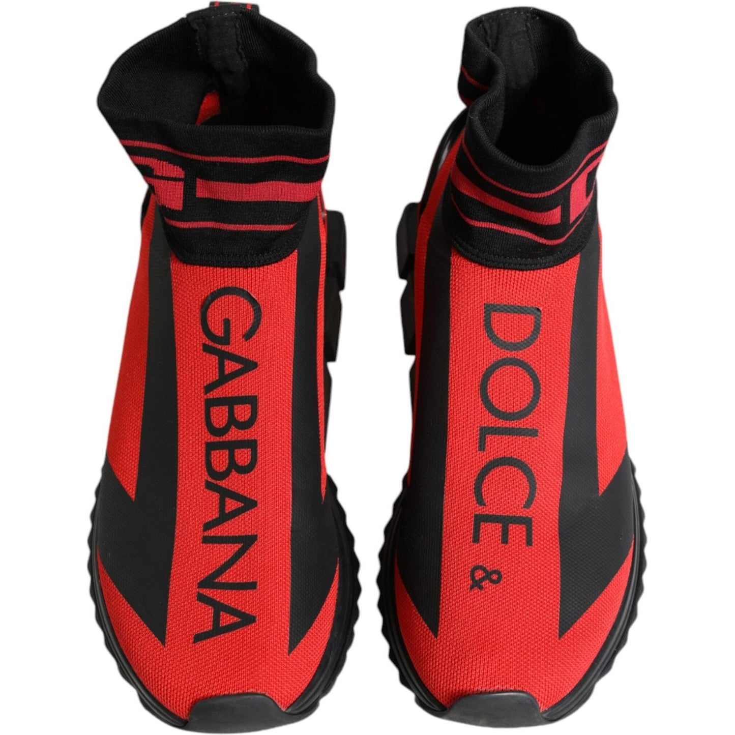 Dolce & Gabbana Red Black High Top Sorrento Sneakers Shoes Dolce & Gabbana