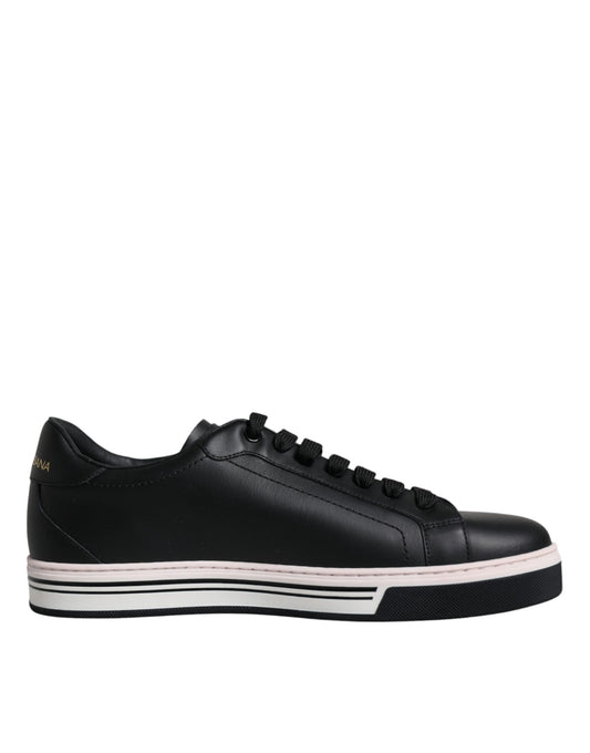 Dolce & Gabbana Black Leather Low Top Men Sneakers Shoes Dolce & Gabbana