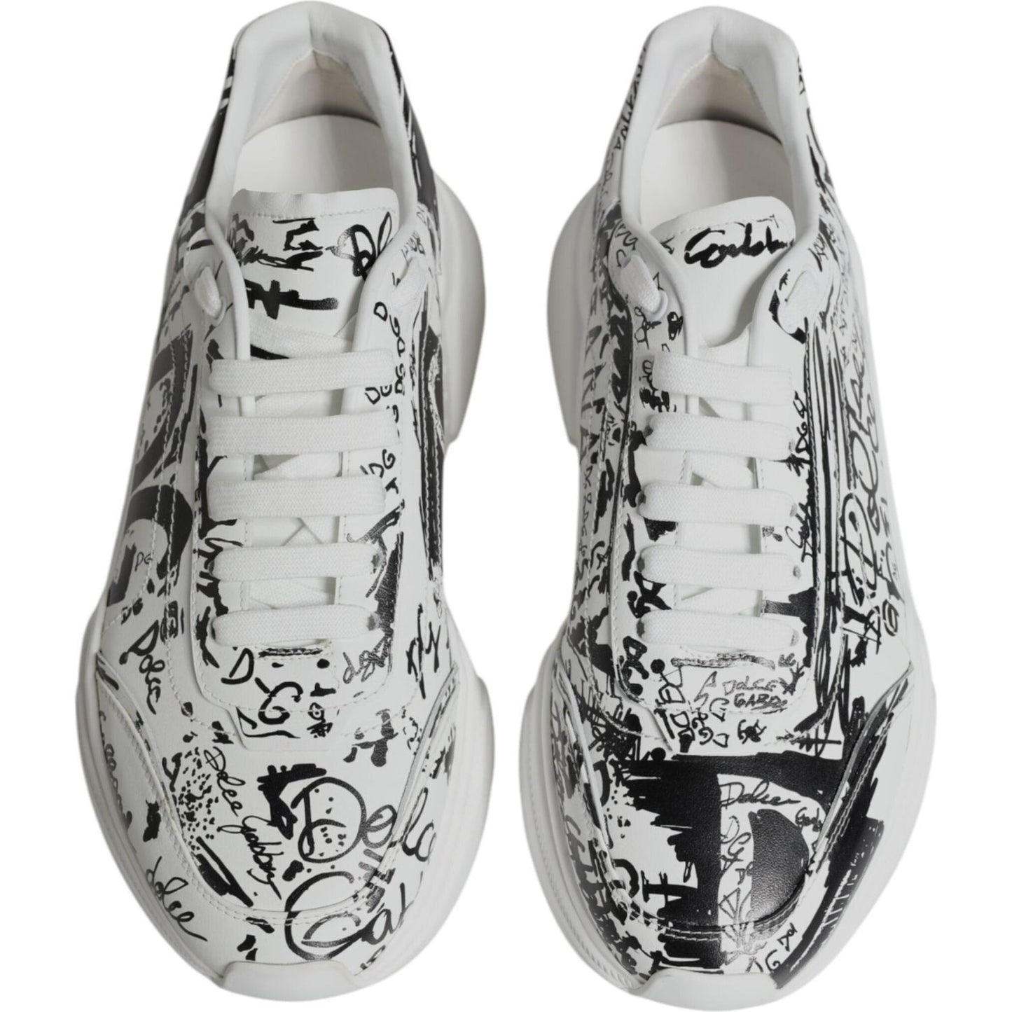 Dolce & Gabbana White Black Graffiti Daymaster Sneakers Shoes Dolce & Gabbana