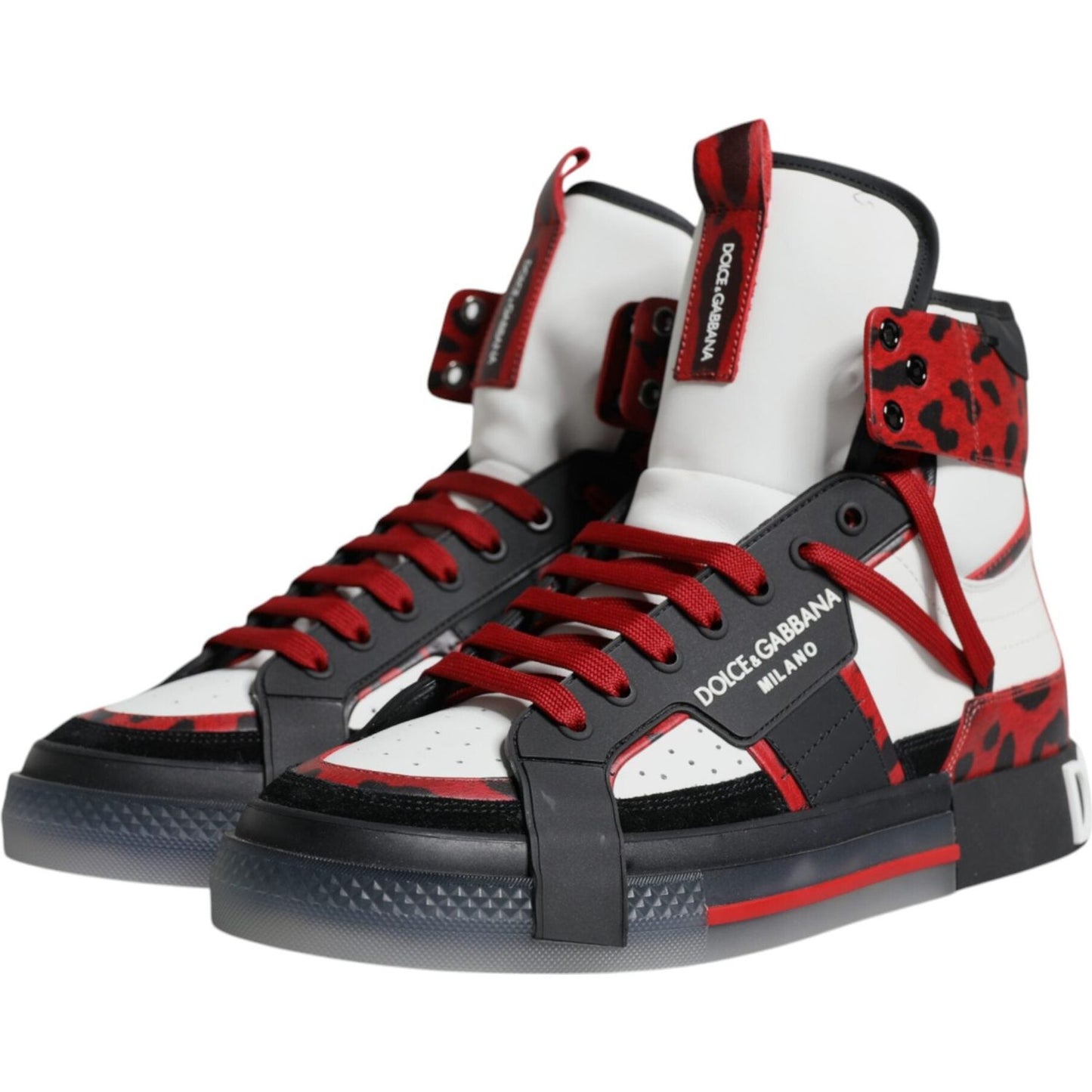 Dolce & Gabbana Multicolor Leather High Top Sneakers Shoes Dolce & Gabbana