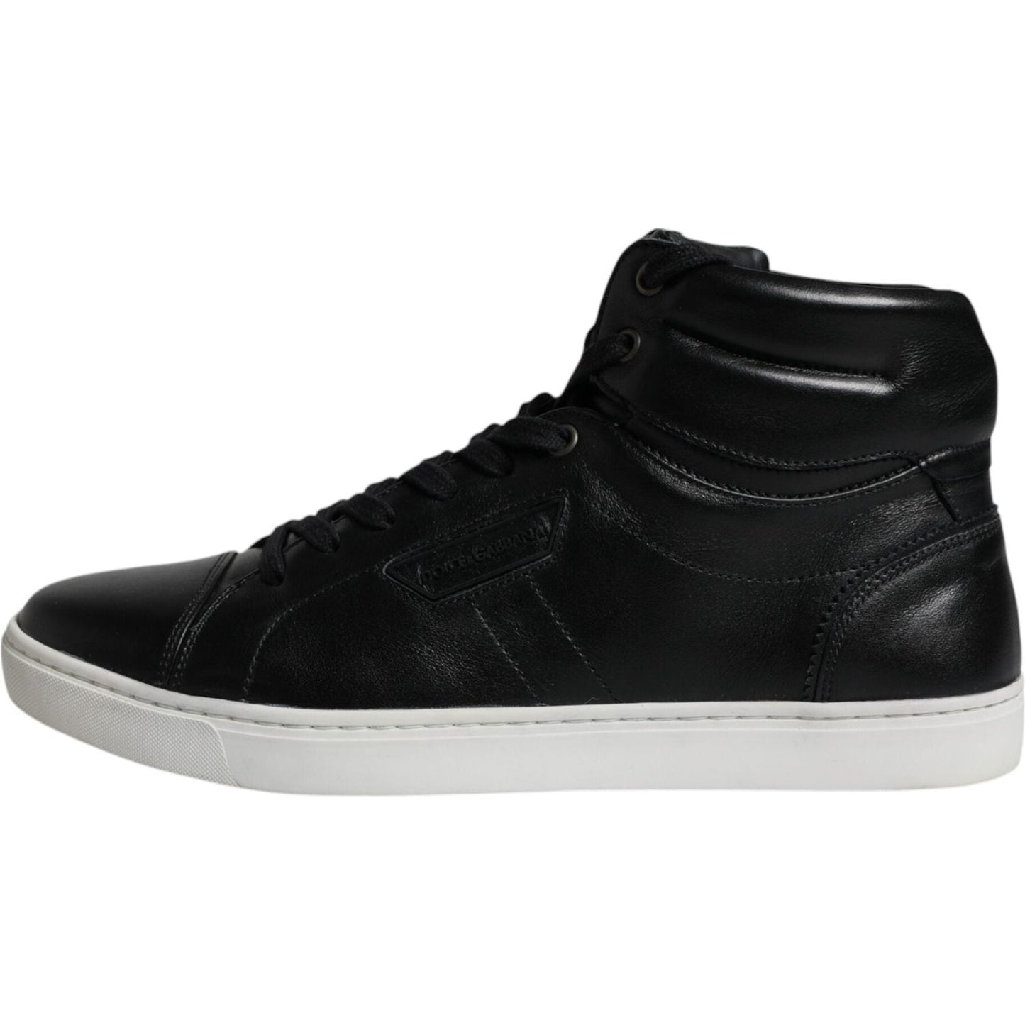 Dolce & Gabbana Black Leather High Top Men Sneakers Shoes Dolce & Gabbana