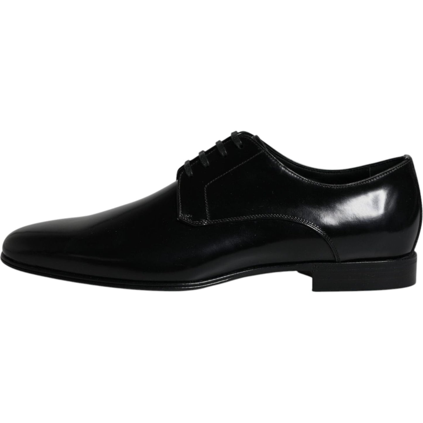 Dolce & Gabbana Black Leather Lace Up Men Derby Formal Shoes Dolce & Gabbana