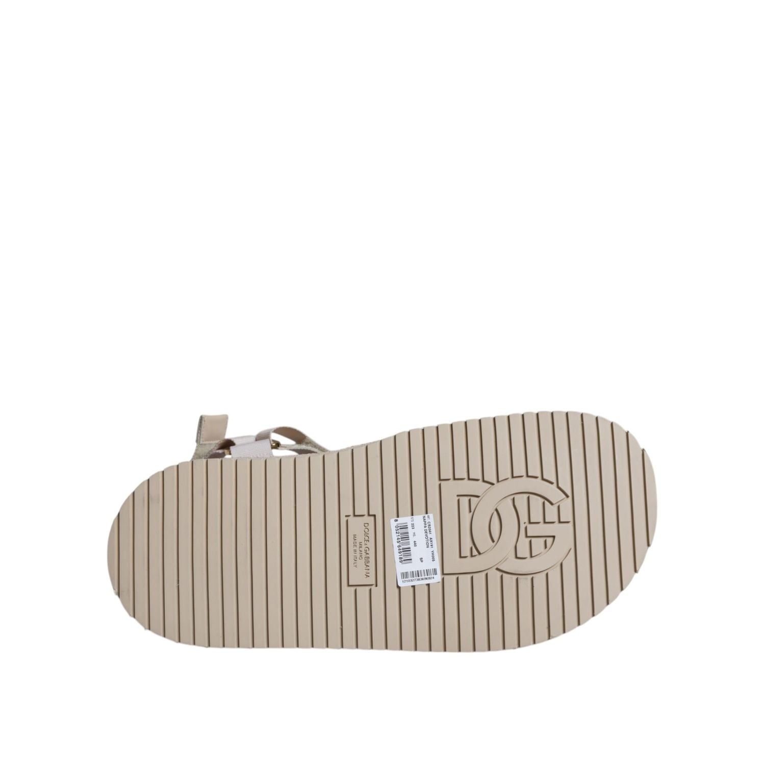 Dolce & Gabbana Beige Nappa Devotion Strap Men Sandals Shoes