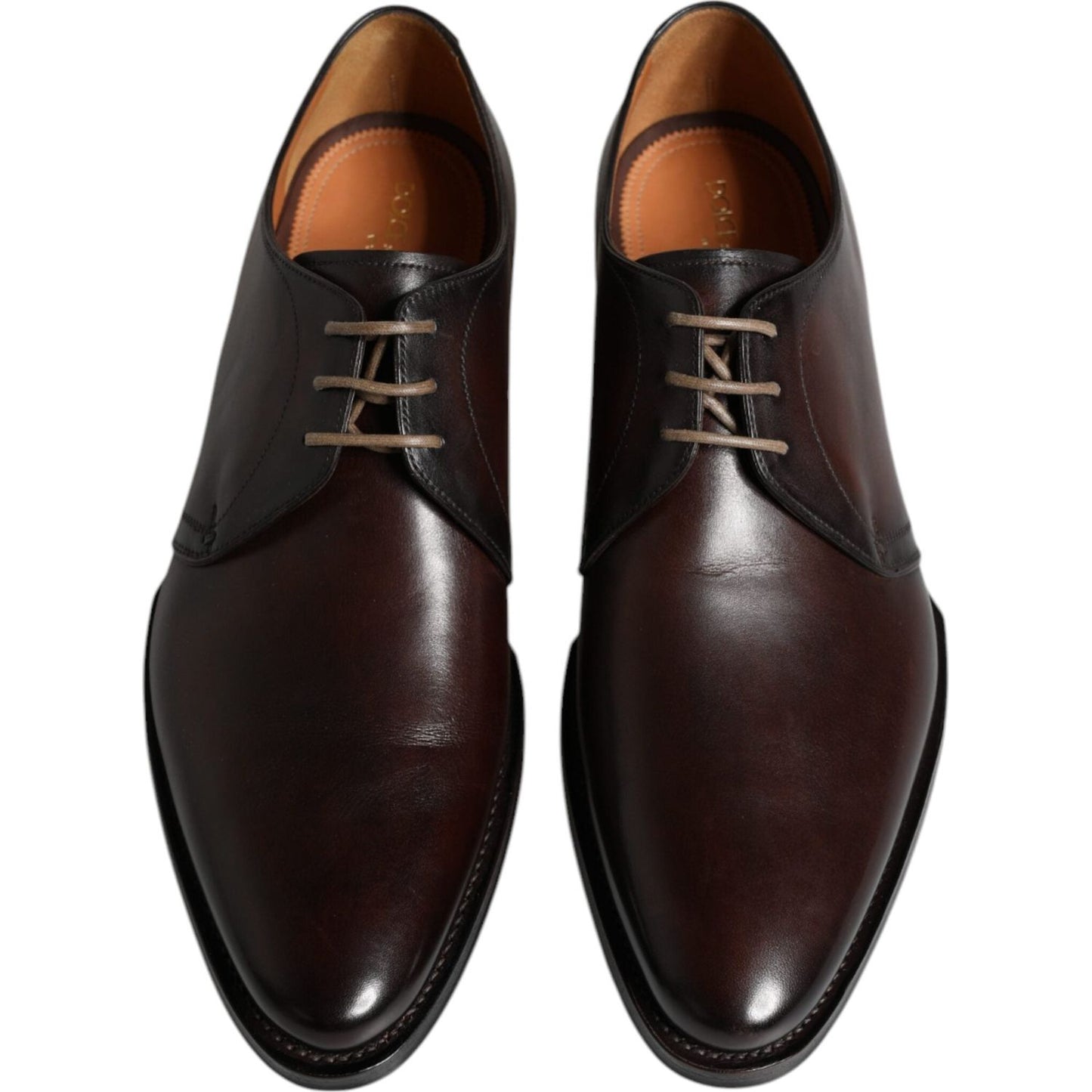 Dolce & Gabbana Black Leather Lace Up Men Derby Formal Shoes Dolce & Gabbana