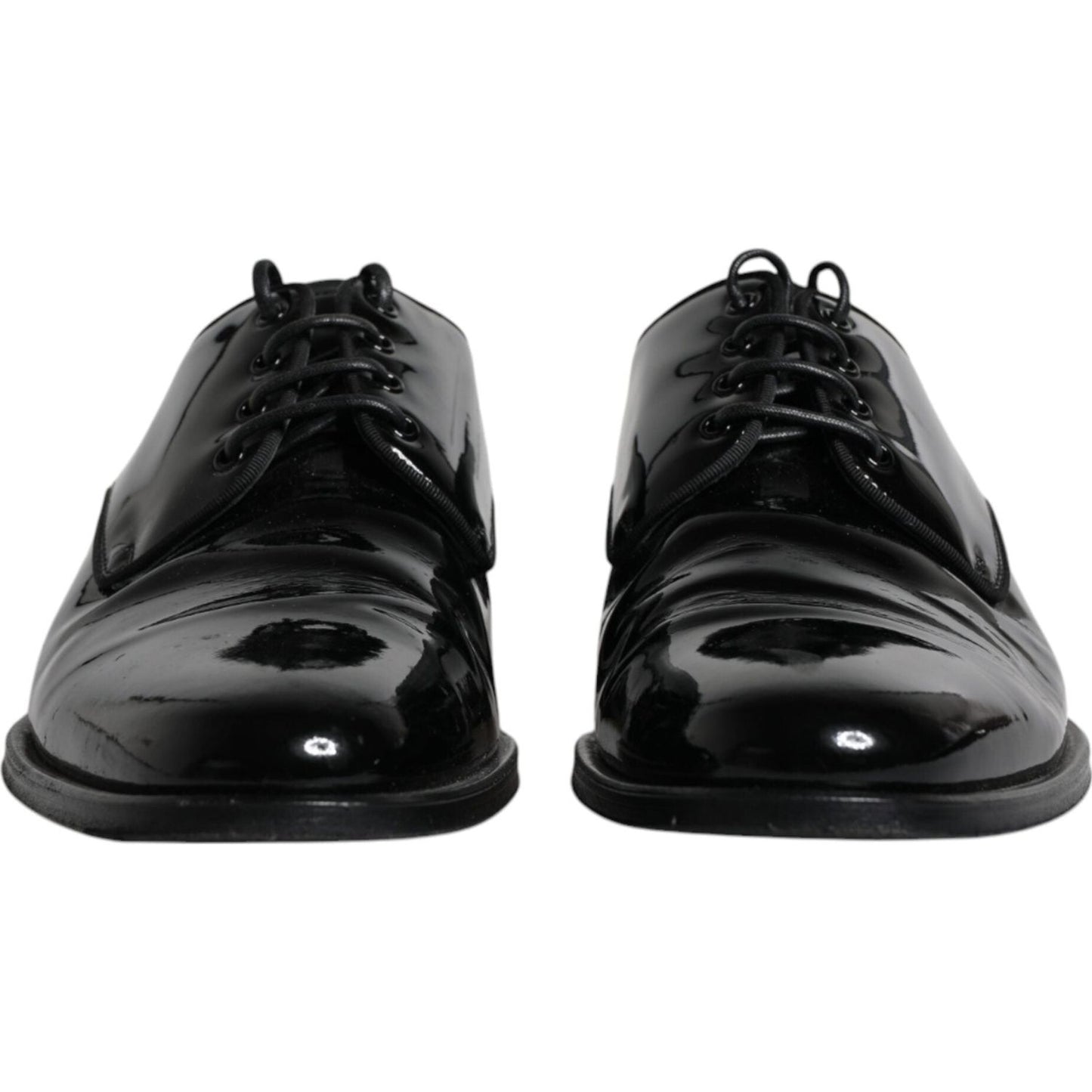 Dolce & Gabbana Black Leather Lace Up Men Derby Formal Shoes Dolce & Gabbana