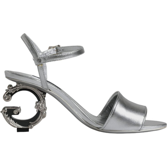 Dolce & Gabbana Silver KEIRA Heels Ankle Strap Sandals Shoes