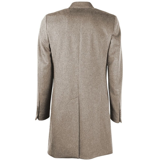 Made in Italy Beige Wool Vergine Jacket Made in Italy