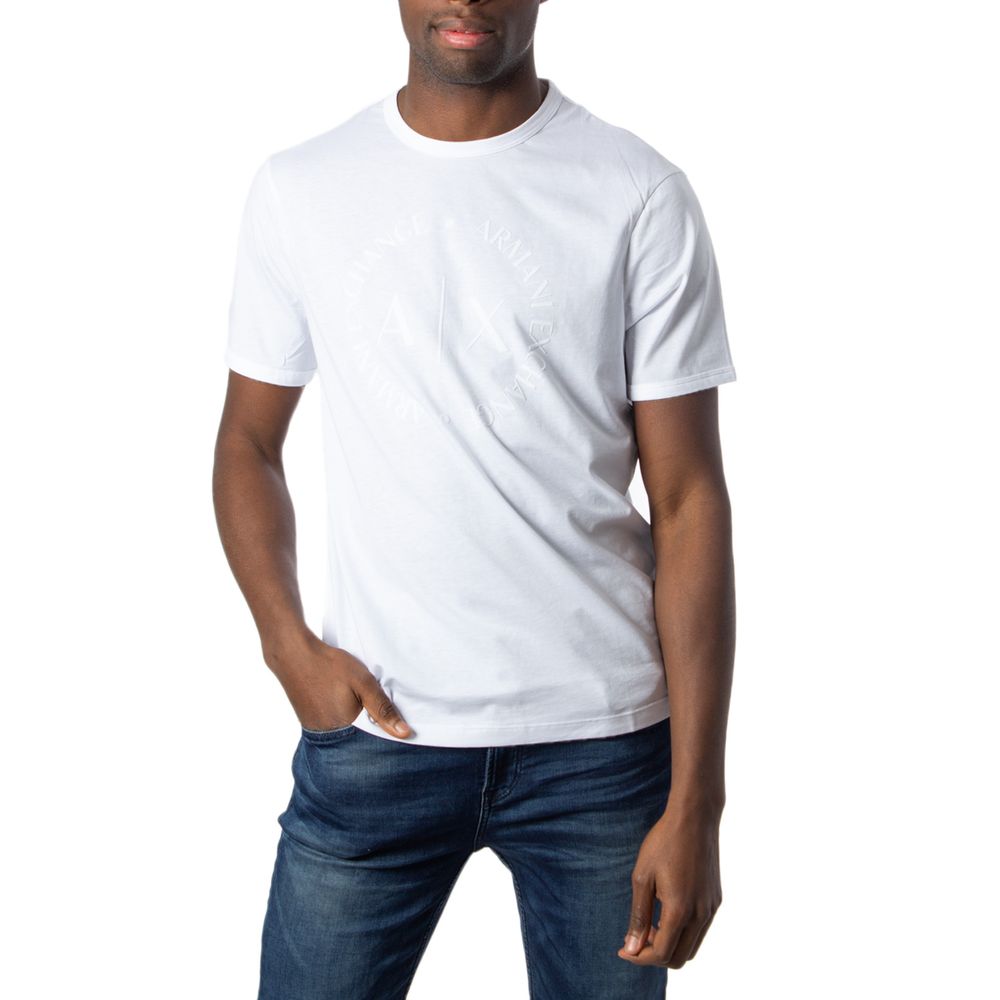 Armani Exchange White Cotton T-Shirt Armani Exchange