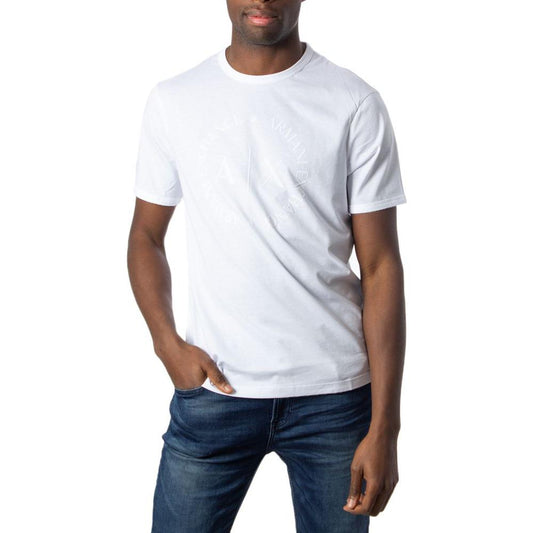 Armani Exchange White Cotton T-Shirt Armani Exchange