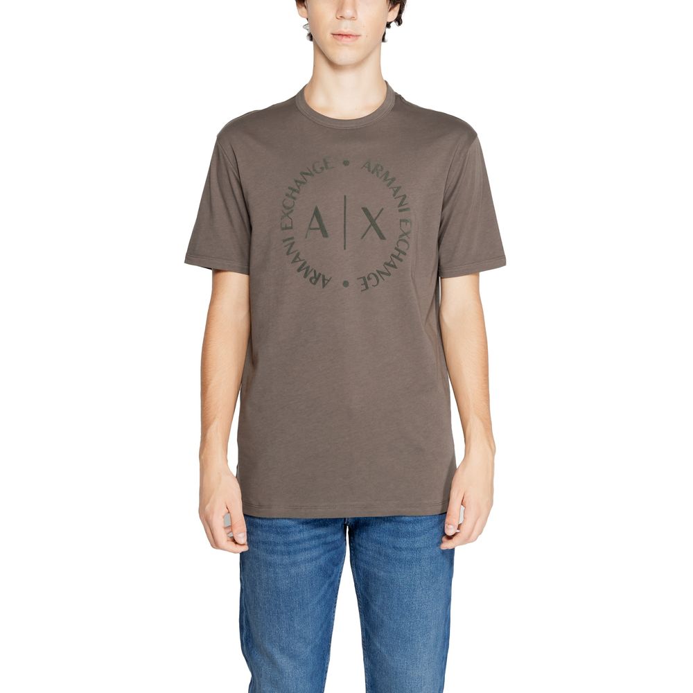 Armani Exchange Brown Cotton T-Shirt Armani Exchange