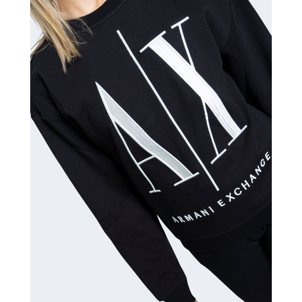 Armani Exchange Black Cotton Sweater Armani Exchange