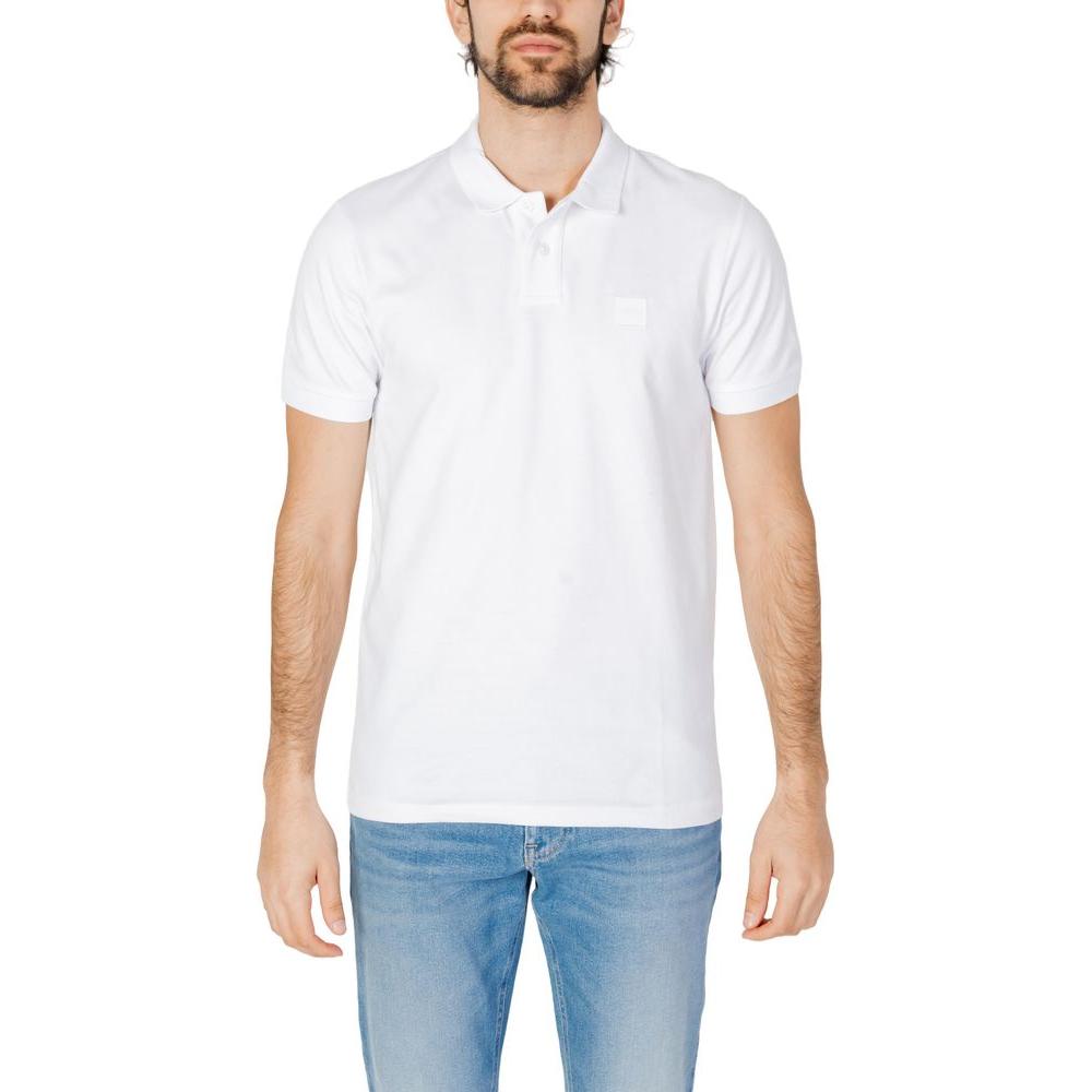 Hugo Boss White Cotton Polo Shirt Hugo Boss