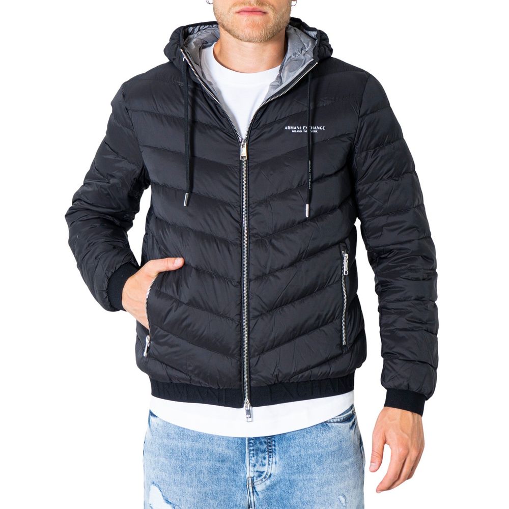 Armani Exchange Black Polyester Jacket Armani Exchange