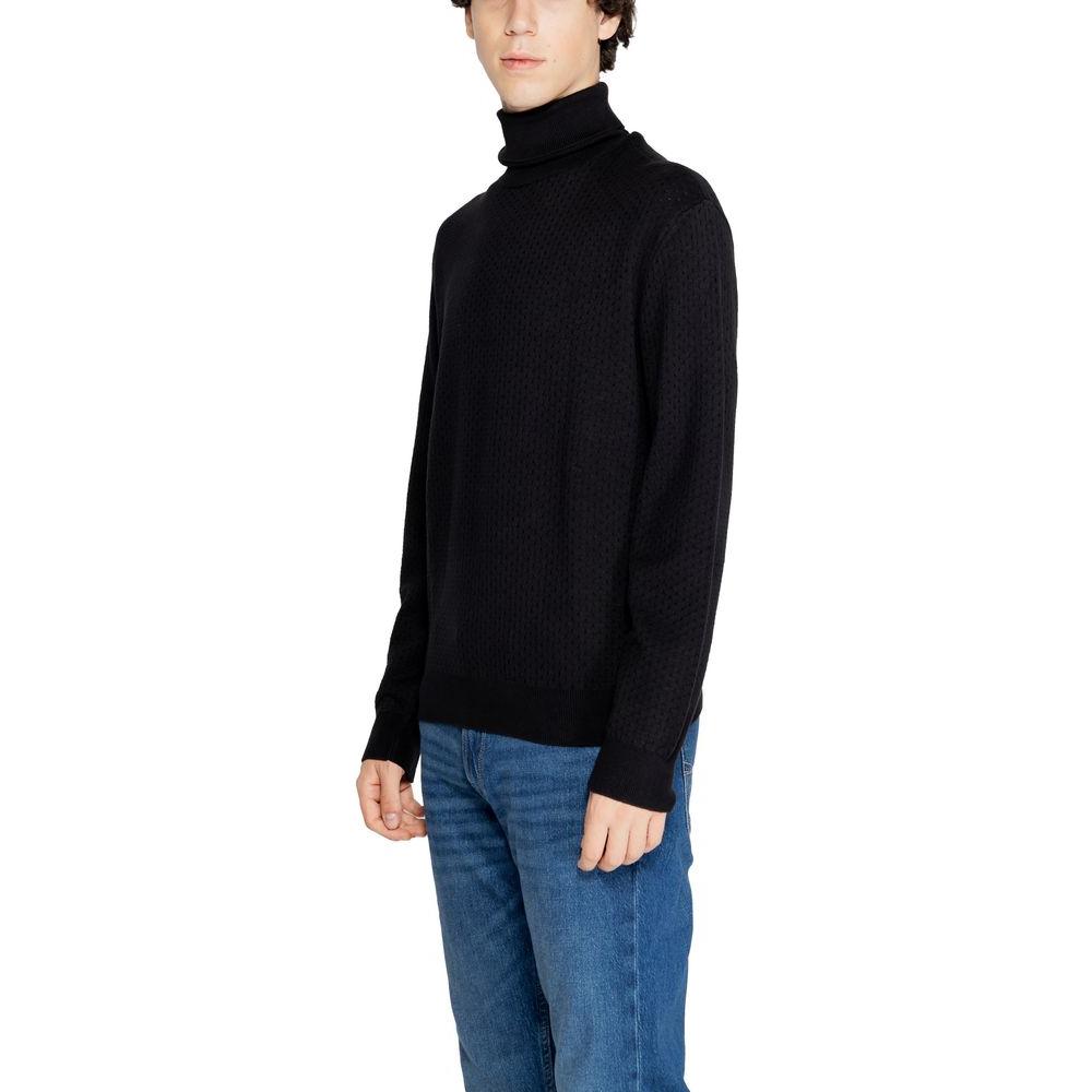 Armani Exchange Black Cotton Sweater