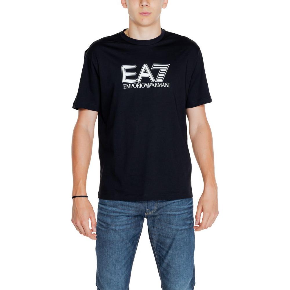 EA7 Emporio Armani Black Cotton T-Shirt EA7 Emporio Armani