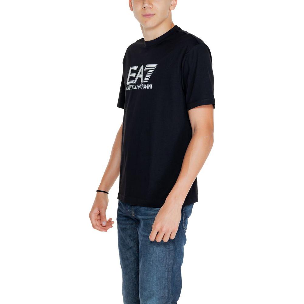 EA7 Emporio Armani Black Cotton T-Shirt EA7 Emporio Armani