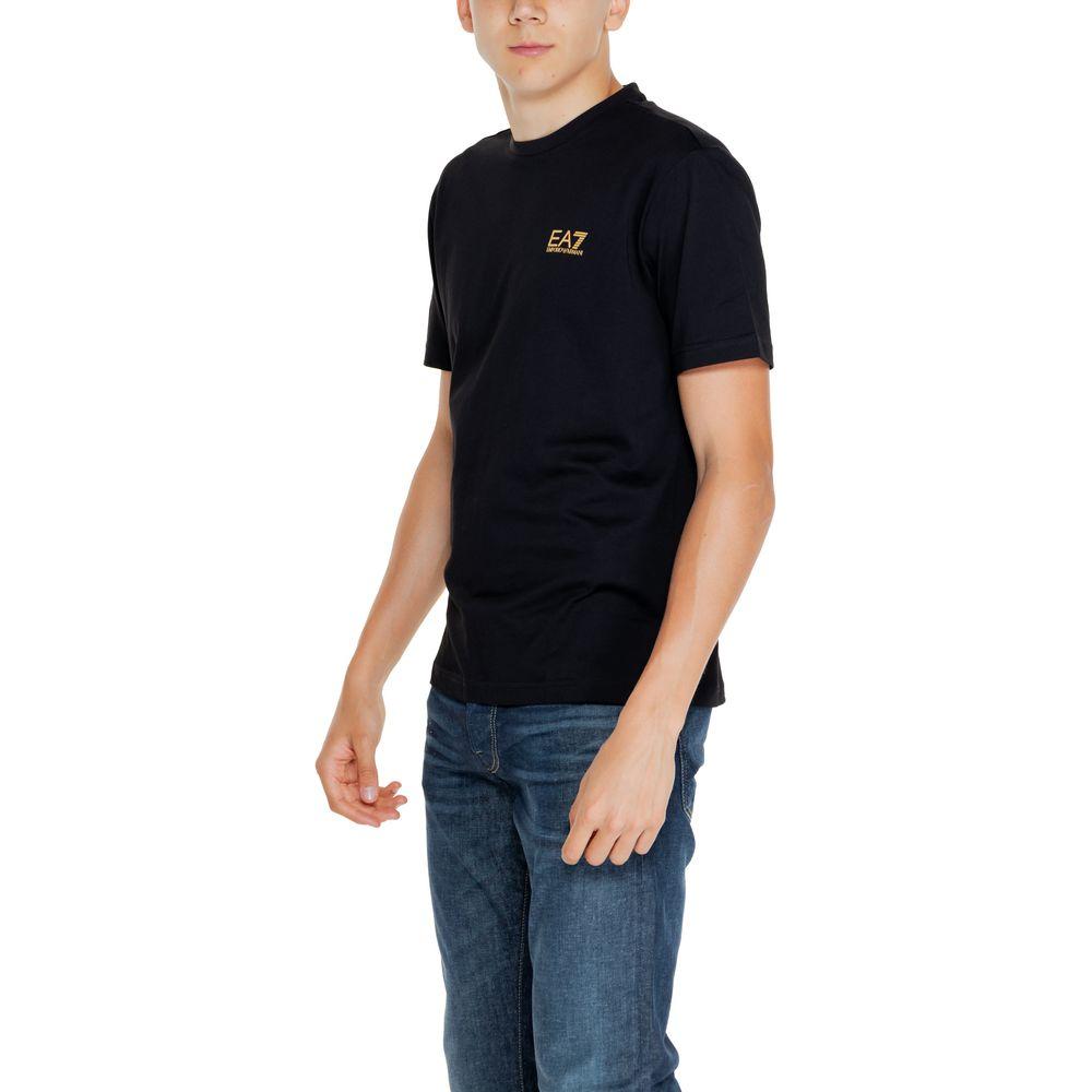 EA7 Emporio Armani Black Cotton T-Shirt EA7 Emporio Armani