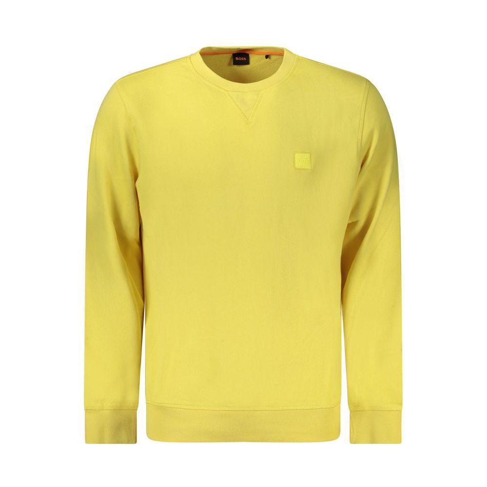 Hugo Boss Yellow Cotton Sweater Hugo Boss