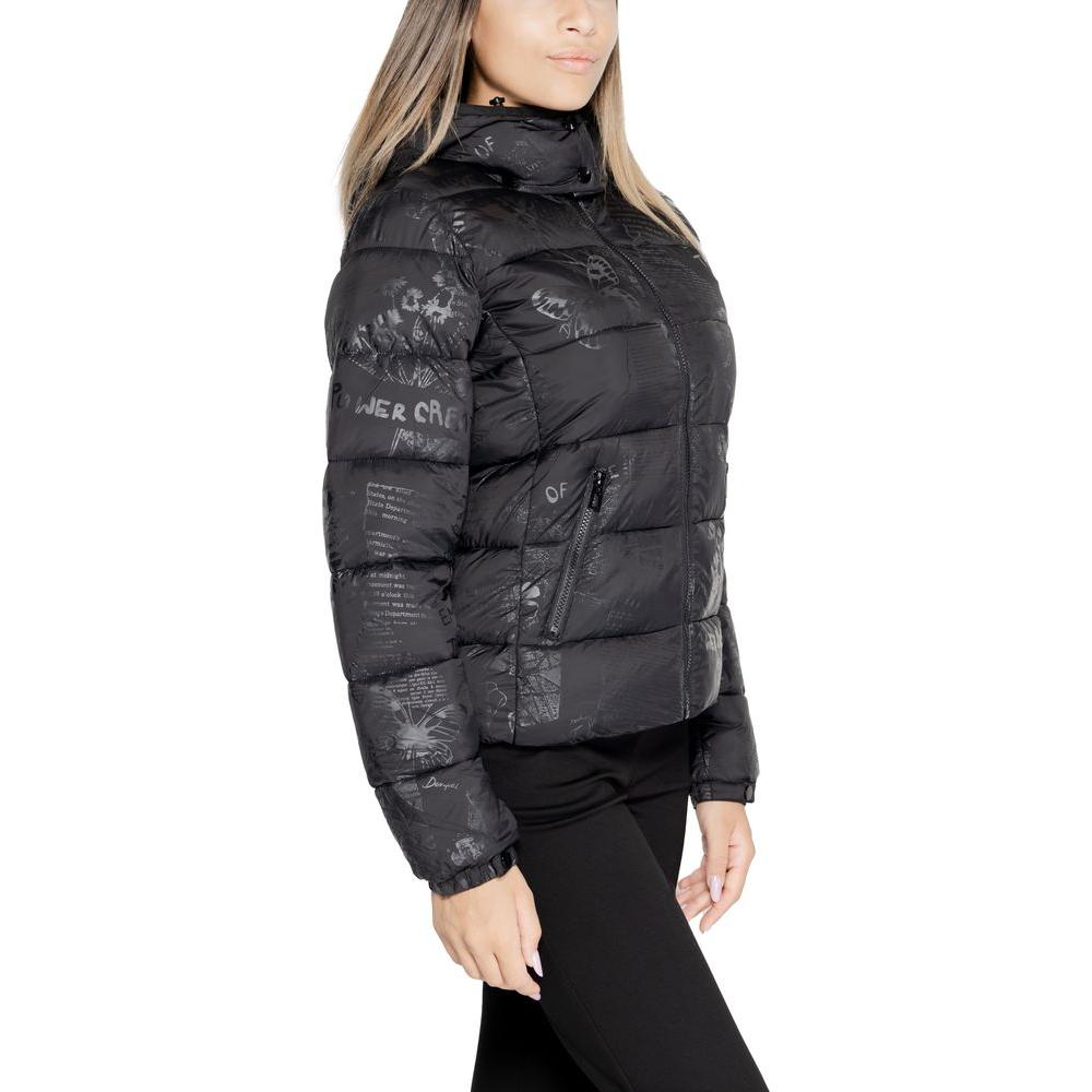 Desigual Black Polyamide Jackets & Coat Desigual