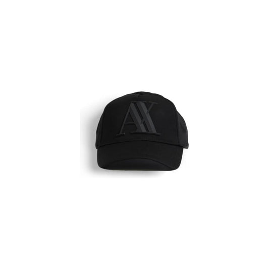 Armani Exchange Black Polyester Hats & Cap Armani Exchange