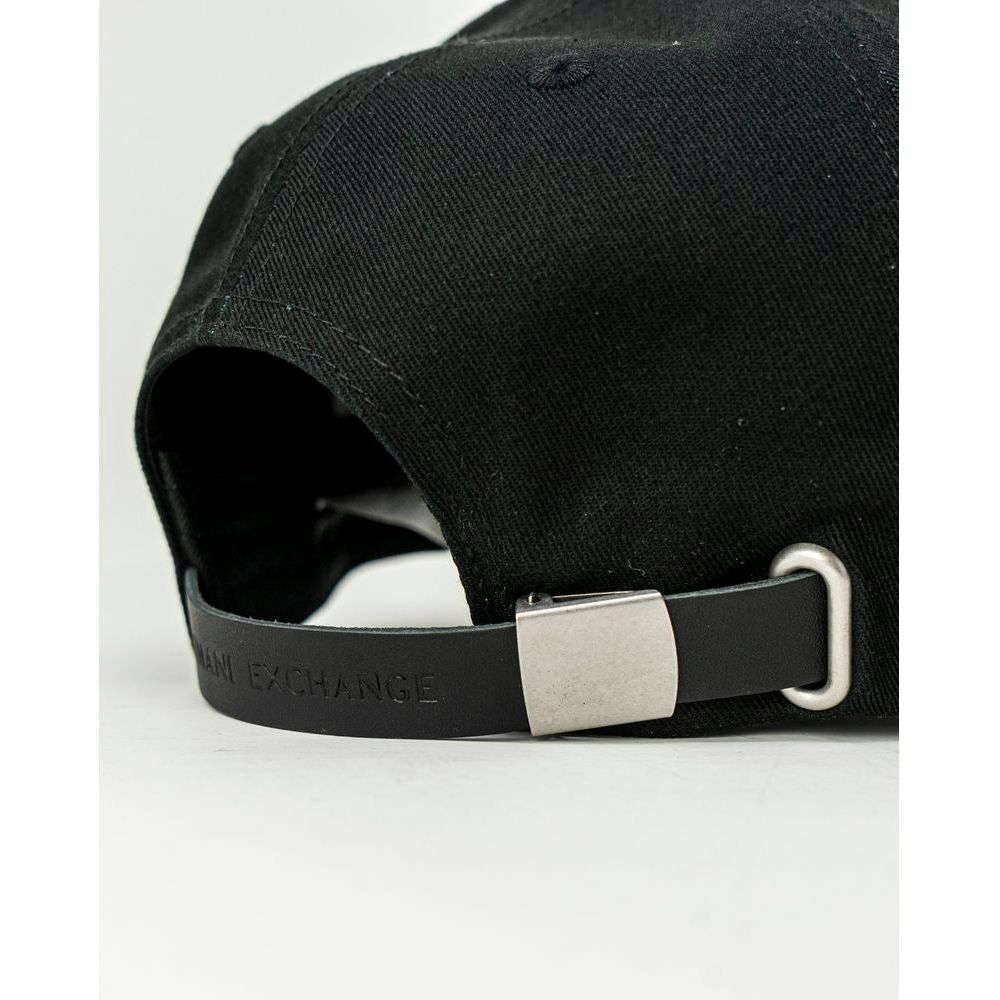 Armani Exchange Black Cotton Hats & Cap Armani Exchange