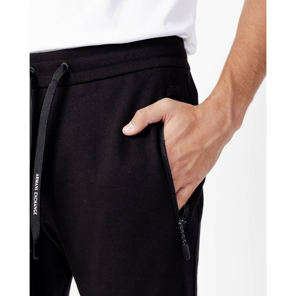 Armani Exchange Black Cotton Joggers (Workout Pants)