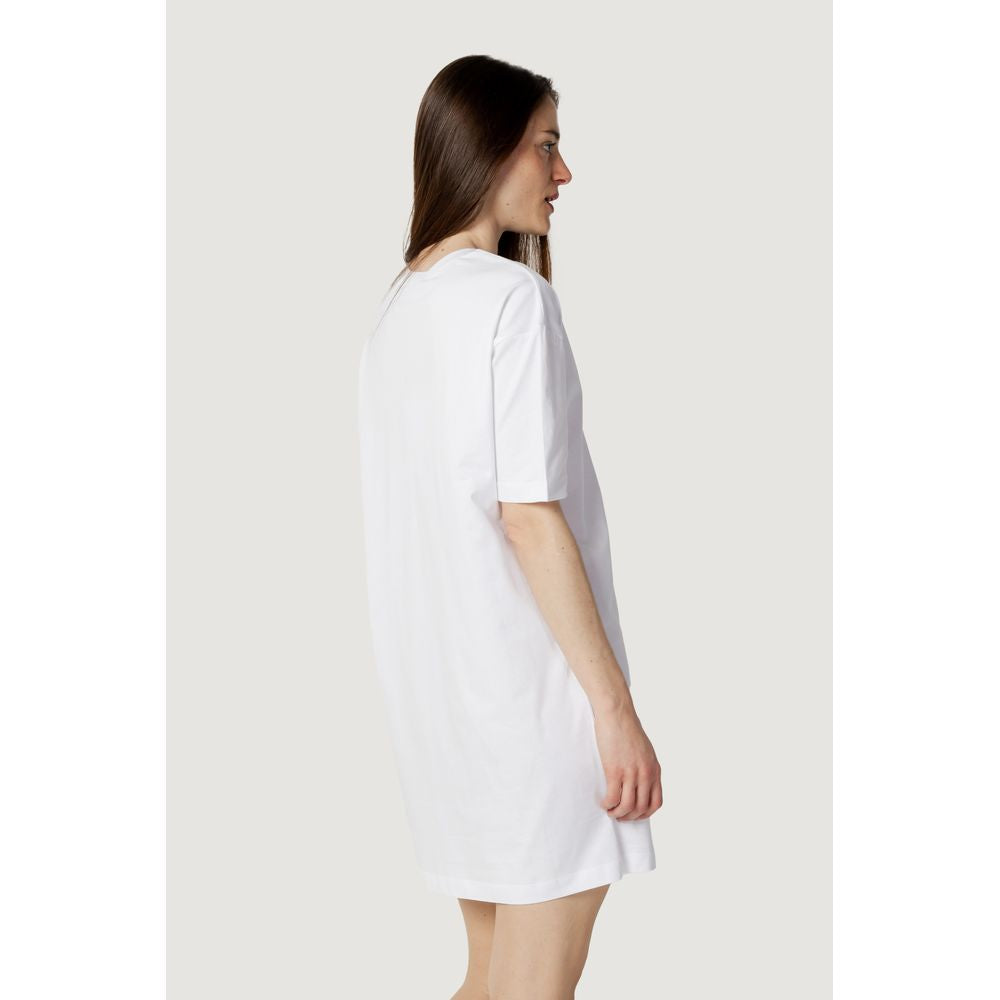 Love Moschino White Cotton Dress Love Moschino