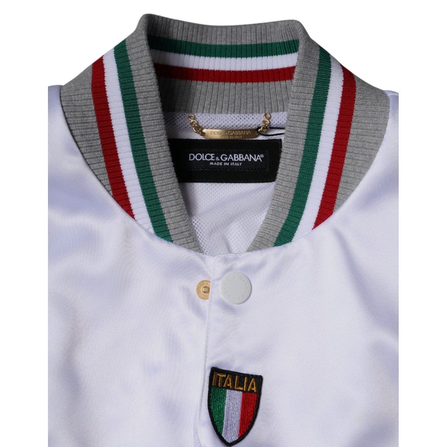 Dolce & Gabbana Multicolor Italia Button Down Bomber Jacket