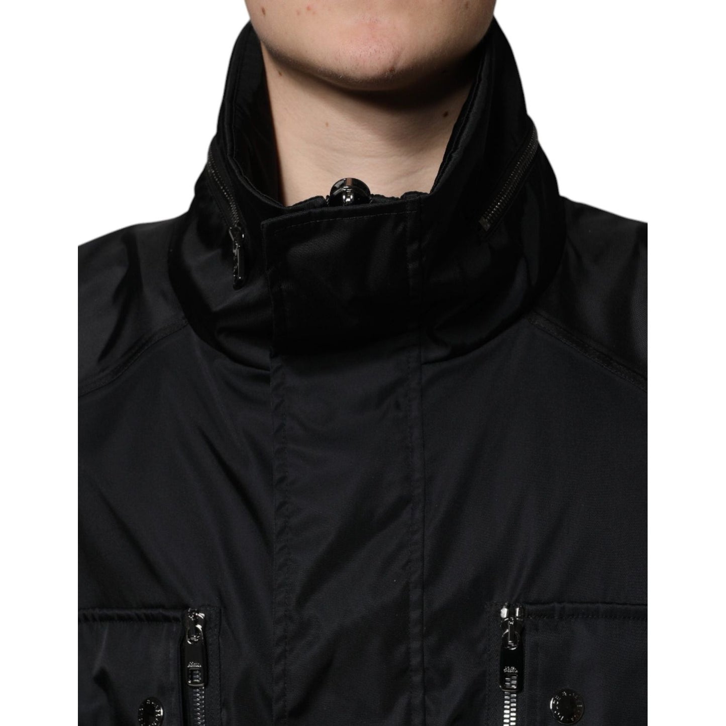 Dolce & Gabbana Black Nylon Winter Men Parka Coat Jacket Dolce & Gabbana