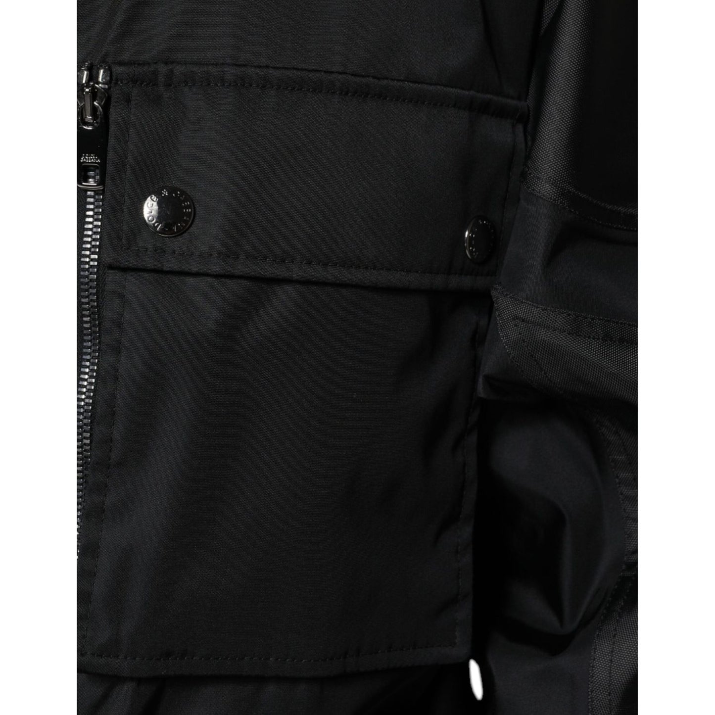 Dolce & Gabbana Black Nylon Winter Men Parka Coat Jacket