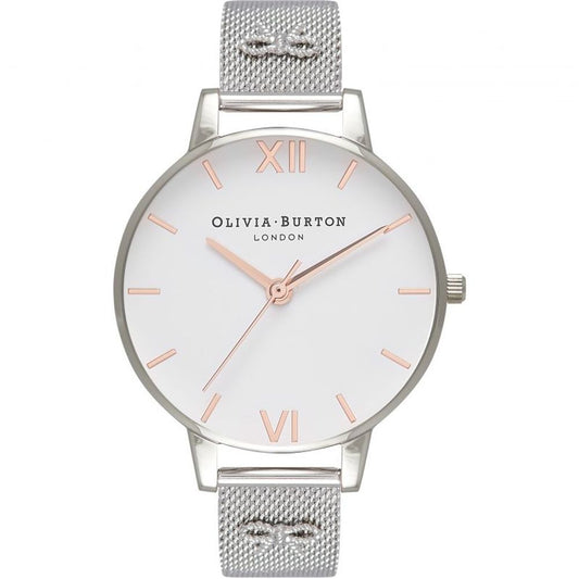 Olivia Burton Silver Stainless Steel Dress Watch