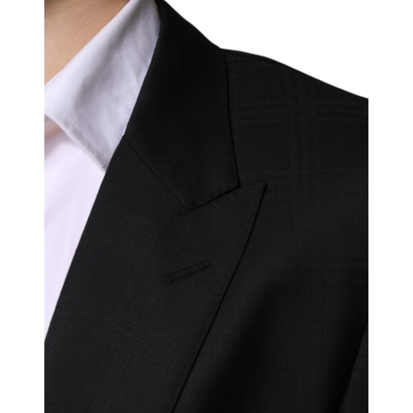 Dolce & Gabbana Black Wool Single Breasted Formal Suit