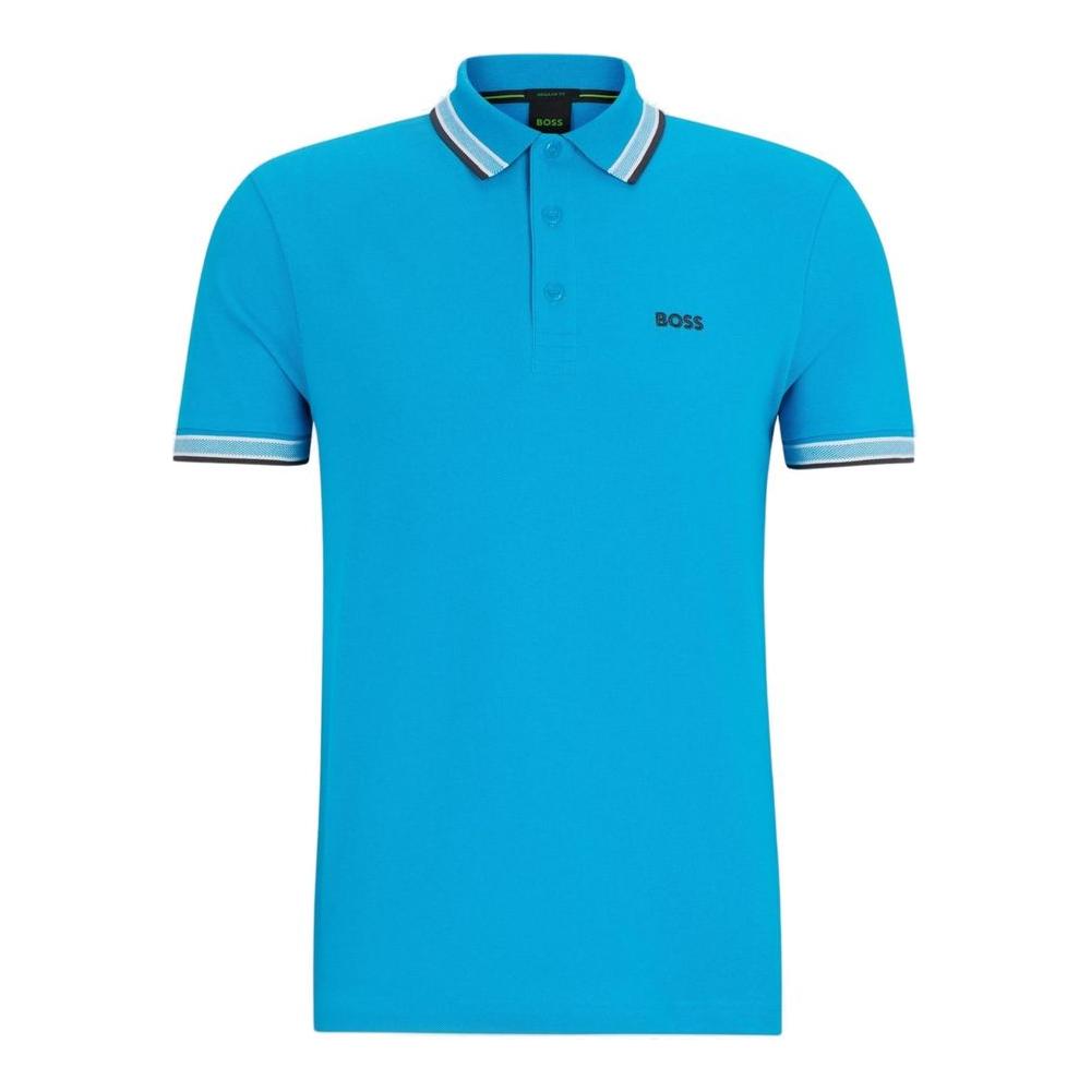 Hugo Boss Turquoise Cotton Polo Shirt Hugo Boss